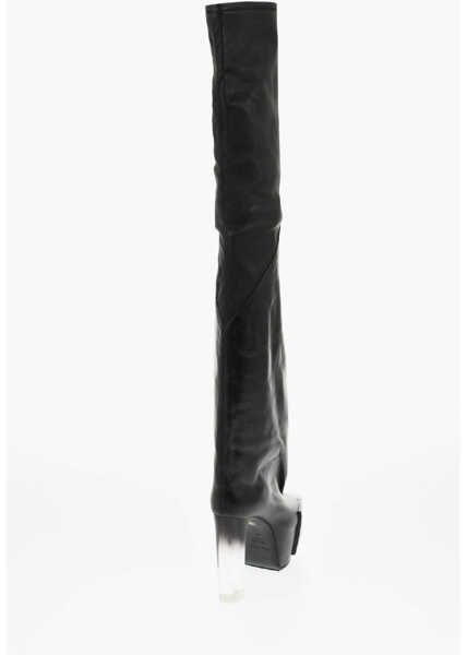 Cizme lungi Rick Owens Over The Knee Oblique Platform Boots 13Cm Black Femei (BM 19722059) 2