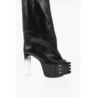 Cizme lungi Rick Owens Dama - Cizme lungi Rick Owens Over The Knee Oblique Platform Boots 13Cm Black Femei (BM 19722059) - B-mall.ro