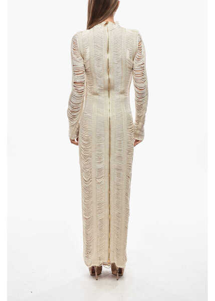 Rochii lungi Balmain Macrame Bodycon Maxi Dress Beige Femei (BM 19722065) 3
