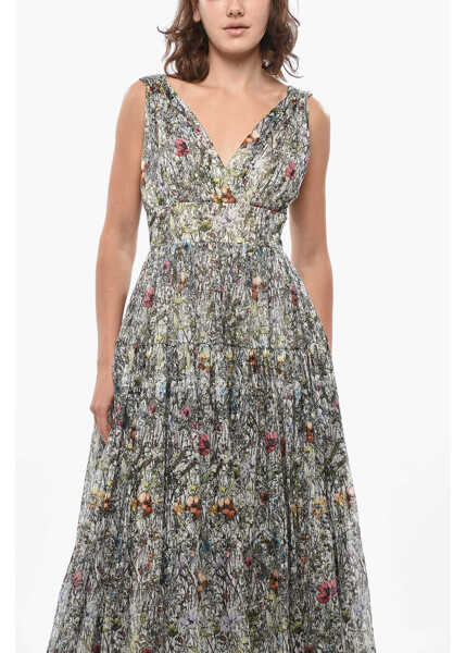 Rochii lungi Dior Floral Patterned Millefiori Flared Maxi Dress Multicolor Femei (BM 19722074) 4