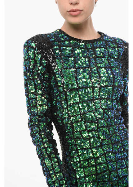 Rochii scurte Balmain Long Sleeved Sequined Mini Dress Multicolor Femei (BM 19722080) 3