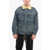C&eacute;line Shearling Lined Denim Jacket With Rhinestoned Fringes Light Blue