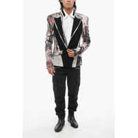 Sacouri Balmain pentru Barbati - Sacouri Balmain Patterned Linen Center Vent Peak Lapel 1-Button Blazer Multicolor Barbati (BM 19722086) - B-mall.ro