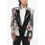 Balmain Patterned Linen Center Vent Peak Lapel 1-Button Blazer Multicolor