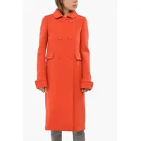 Paltoane Solid Color Wool Double Breasted Natte' Coat Femei