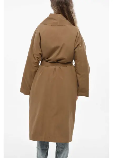 Paltoane Loro Piana Padded Silk Oversized Coat Brown Femei (BM 19722095) 2