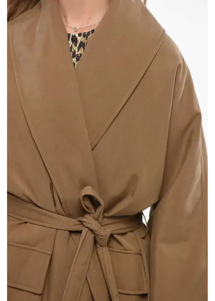 Paltoane Loro Piana Padded Silk Oversized Coat Brown Femei (BM 19722095) 3