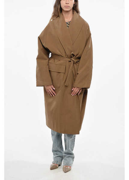 Paltoane Loro Piana Padded Silk Oversized Coat Brown Femei (BM 19722095) 4