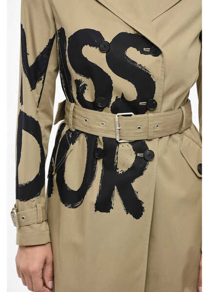 Paltoane Dior Double-Breasted Miss Dior Cotton Trench Coat Beige Femei (BM 19722107) 3