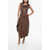 Bottega Veneta Leather Asymmetric Dress Brown