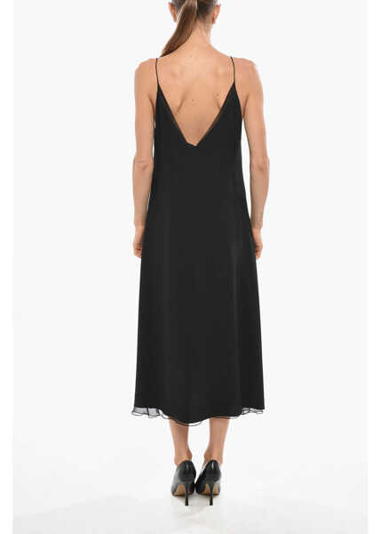 Rochii lungi Dior Embroidered Cometa Slip Dress With Rhinestones Black Femei (BM 19722125) 3