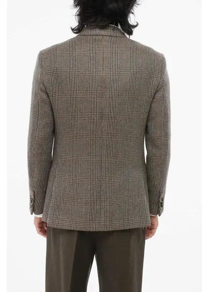 Sacouri elegante Loro Piana Linen And Cashmere Side Vents Peak Lapel Milano Double-Breas Multicolor Barbati (BM 19722134) 2