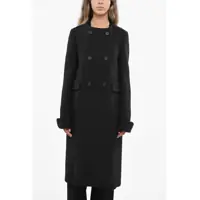 Paltoane Solid Color Wool Double Breasted Natte' Coat Femei