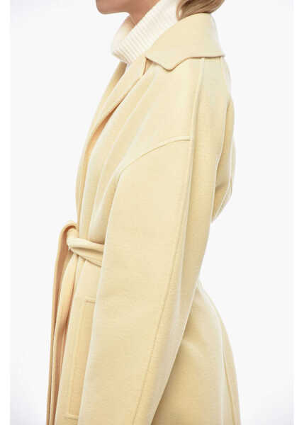 Paltoane Burberry Pure Cashmere Coat With Belt Yellow Femei (BM 19722149) 2