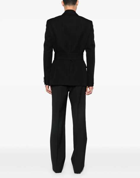 Sacouri Valentino Garavani Double-breasted virgin wool Blazer with belt NERO Barbati (BM 19722272) 4