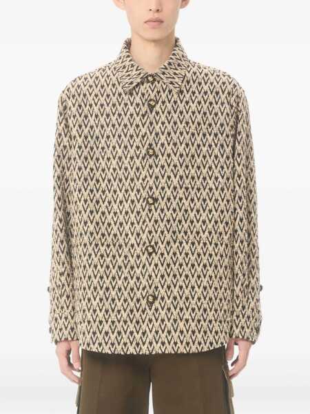 Jachete Valentino Garavani Mixed cotton jacquard Toute La V Jacket NERO/BEIGE Barbati (BM 19722287) 3