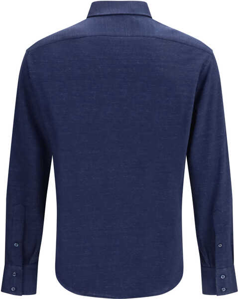 Camasi casual Brunello Cucinelli Linen and cotton knit Shirt NAVY Barbati (BM 19722293) 2