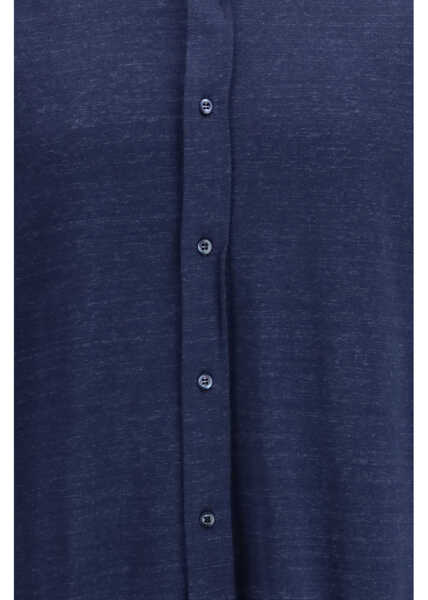 Camasi casual Brunello Cucinelli Linen and cotton knit Shirt NAVY Barbati (BM 19722293) 3