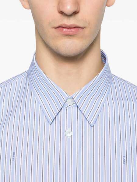Camasi casual Gucci Striped cotton poplin Shirt AZURE/BLUE/MC Barbati (BM 19722626) 5