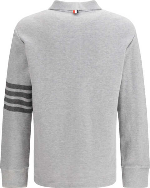 Tricouri Polo Thom Browne Piqu long-sleeve Polo PALE GREY Barbati (BM 19722629) 2