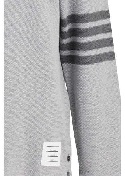 Tricouri Polo Thom Browne Piqu long-sleeve Polo PALE GREY Barbati (BM 19722629) 3