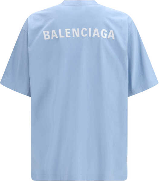 Tricouri Balenciaga Back short-sleeve T-shirt LIGHT BLUE/WHITE Barbati (BM 19722635) 2