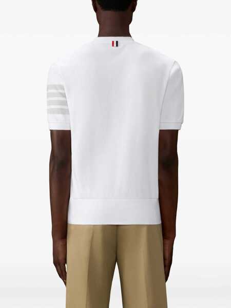 Tricouri Thom Browne 4-Bar cotton jersey T-shirt WHITE Barbati (BM 19722644) 4