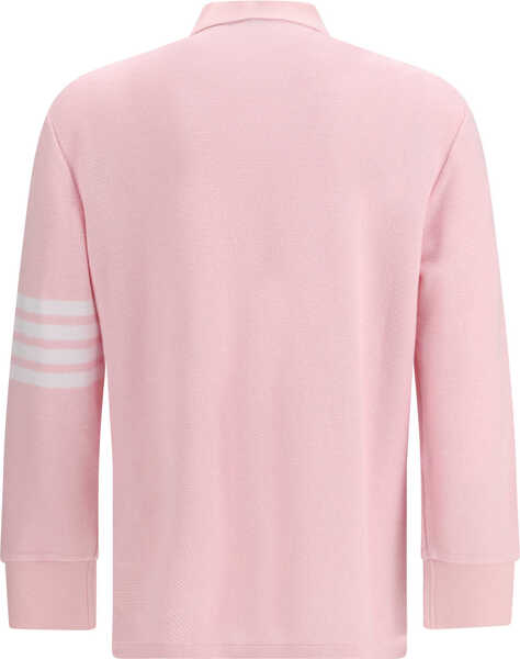 Tricouri Polo Thom Browne Piqu long-sleeve Polo LT PINK Barbati (BM 19722656) 2