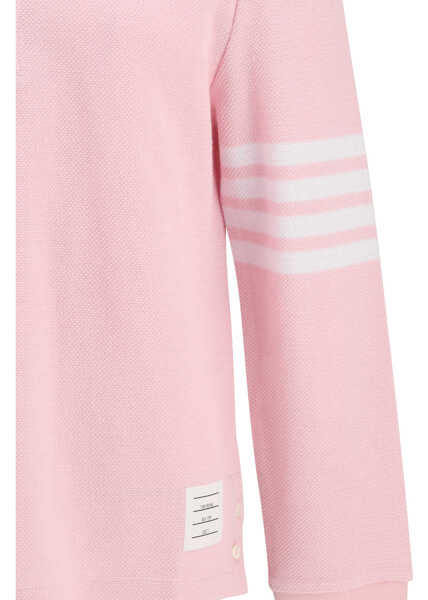Tricouri Polo Thom Browne Piqu long-sleeve Polo LT PINK Barbati (BM 19722656) 3