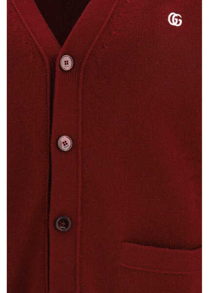 Cardigane Gucci Wool cashmere Cardigan RED WINE/MIX Barbati (BM 19722701) 3