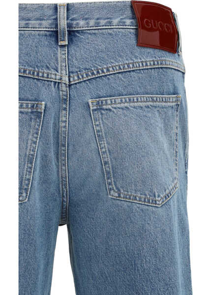 Blugi Gucci Slim-fit Pants in certified cotton denim LIGHT BLUE Barbati (BM 19722722) 3