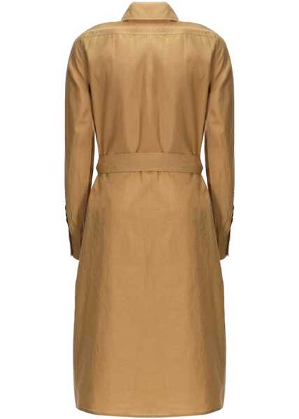 Rochii casual Ralph Lauren Cotton And Linen Midi Dress BEIGE Femei (BM 19722995) 2