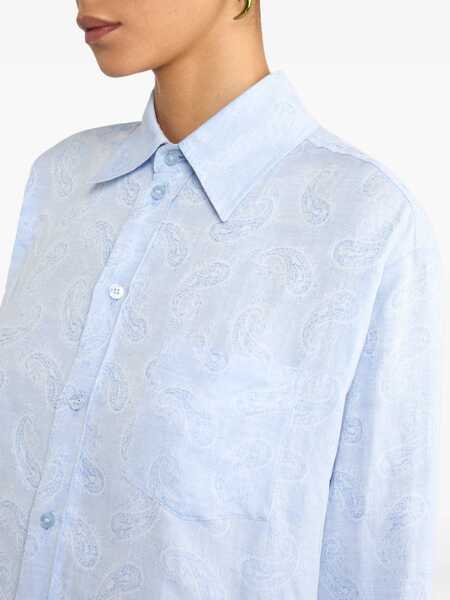 Bluze ETRO Linen And Cotton Shirt AZURE Femei (BM 19723028) 4