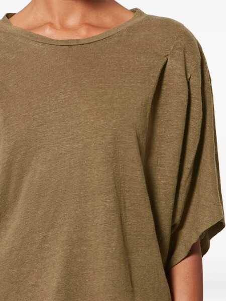 Tricouri ISABEL MARANT ETOILE Kianza T-Shirt BROWN Femei (BM 19723064) 5