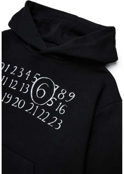 Hanorace MM6 Maison Margiela Sweatshirt With Logo BLACK Fete (BM 19723166) 3
