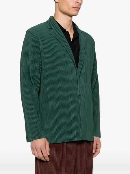 Sacouri office HOMME PLISSE ISSEY MIYAKE Pleated Jacket GREEN Barbati (BM 19723229) 3