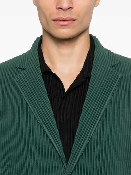 Sacouri office HOMME PLISSE ISSEY MIYAKE Pleated Jacket GREEN Barbati (BM 19723229) 5