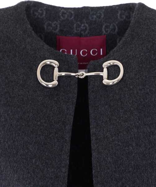 Paltoane Gucci Wool-blend Cape DARK GREY/LIGHT GREY Femei (BM 19723325) 4