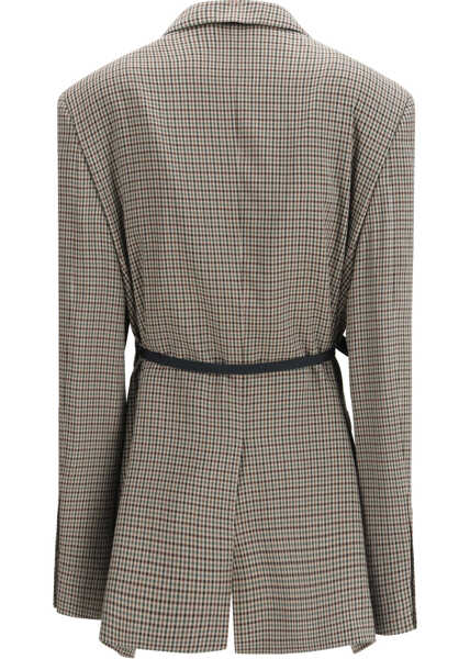 Jachete Balenciaga Single-breasted Vichy Jacket KHAKI/BROWN Femei (BM 19723334) 2