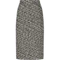 Fuste Midi Skirt in laminated boucl&eacute; fabric Femei