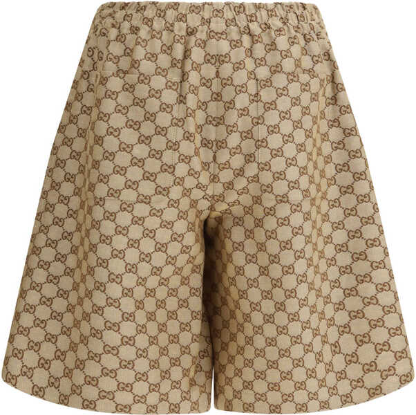 Pantaloni scurti Gucci GG Supreme fabric Shorts CAMEL/EBONY Barbati (BM 19723349) 2