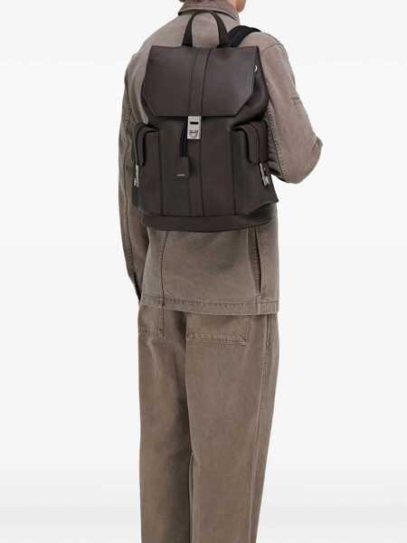 Rucsacuri Ferragamo Double pocket leather backpack Brown Barbati (BM 19723440) 2