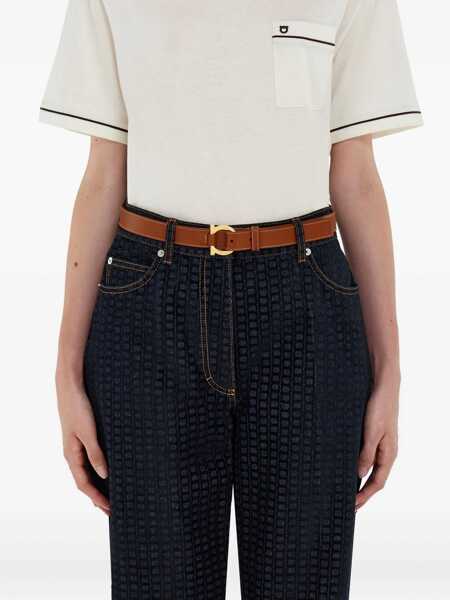 Curele Ferragamo Belt Gancini Beige Femei (BM 19723443) 4