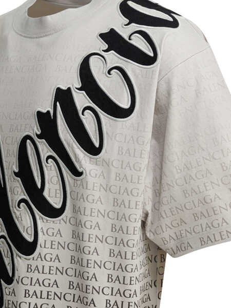 Tricouri Balenciaga Big B crew-neck T-shirt White Barbati (BM 19723485) 4