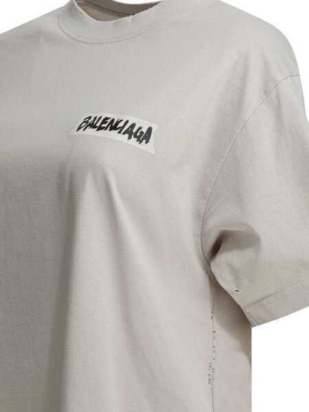 Tricouri Balenciaga Masking Tape T-shirt White Femei (BM 19723497) 4