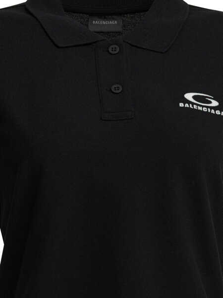 Tricouri Polo Balenciaga Loop Sports Icon polo shirt Black Femei (BM 19723500) 3