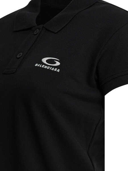 Tricouri Polo Balenciaga Loop Sports Icon polo shirt Black Femei (BM 19723500) 4