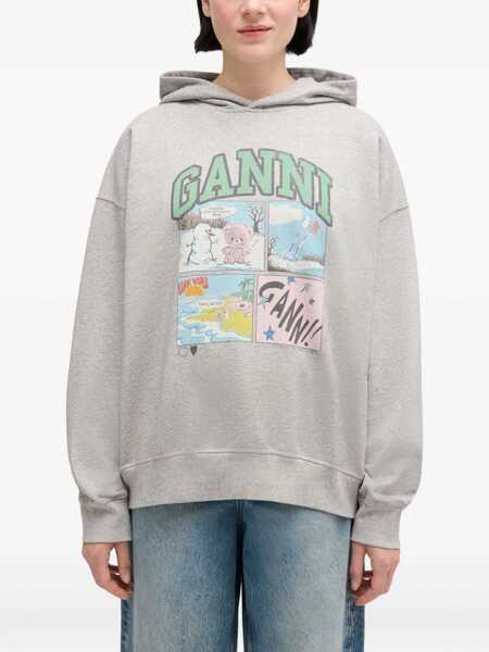 Bluze de trening Ganni Bear Comic Hoodie Grey Femei (BM 19723518) 3