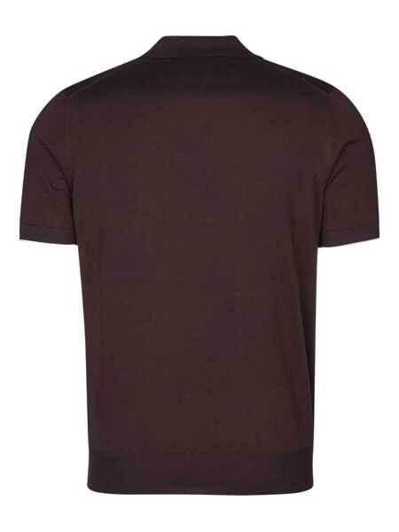 Tricouri Polo Brunello Cucinelli Cotton button-down polo shirt Blue Barbati (BM 19723551) 2