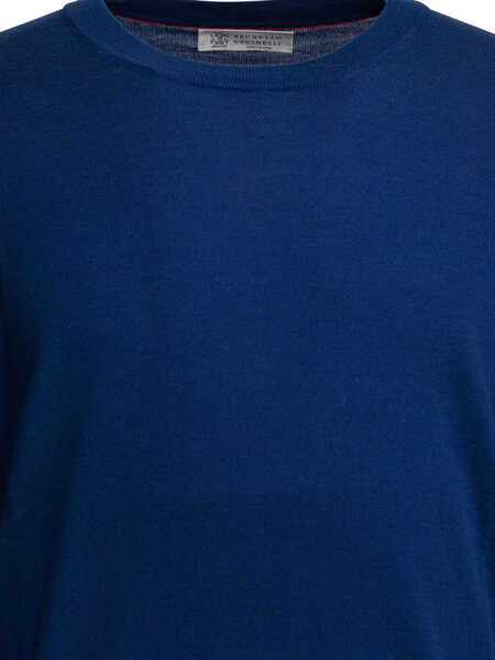 Pulovere Brunello Cucinelli Cotton crewneck sweater Blue Barbati (BM 19723557) 3